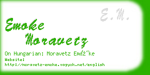 emoke moravetz business card